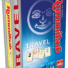 De doos van het strategische reis spel Rummikub Travel vanuit een linkerhoek
