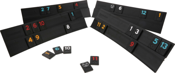 Rummikub Black Edition plankjes met stenen