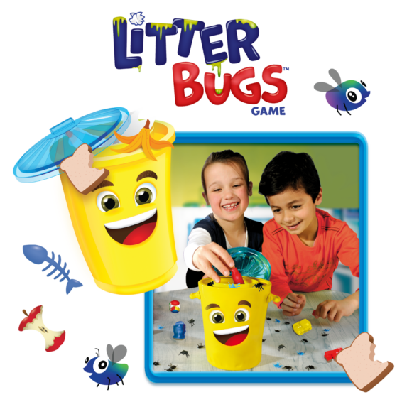Een impressie van kinderen die het kinderspel Litter Bugs spelen