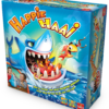 De doos van het kinderspel Happie Haai vanuit een rechterhoek