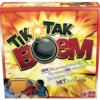 De voorkant van de doos van het zenuwslopende partyspel Tik Tak Boem