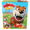 De voorkant van de doos van het kinder actiespel Bobby Bijt