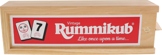 De voorkant van de doos van Rummikub Vintage