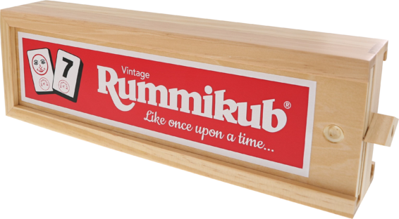 De doos van het strategsiche spel Rummikub Vintage