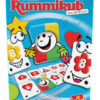 De voorkant van de doos van het leerzame kinderspel Rummikub Junior Travel