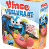 De doos van het kinderspel Vince Veelvraat vanuit een rechterhoek