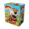 De doos van het kinder actiespel Bobby Bijt vanuit een rechterhoek