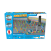 De achterkant van de doos van de Domino Express Track Creator + 400 Stenen