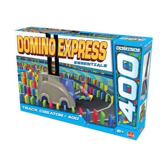 De doos van de Domino Express Track Creator + 400 Stenen vanuit een rechterhoek