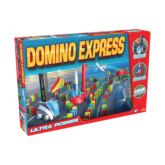 De doos van de Domino Express Ultra Power vanuit een linkerhoek