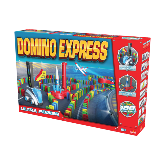 De doos van de Domino Express Ultra Power vanuit een rechterhoek