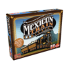 De doos van het spel Mexican Train vanuit een linkerhoek
