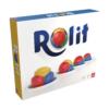 De doos van het strategische bordspel Rolit vanuit een linkerhoek