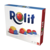 De doos van het strategische bordspel Rolit vanuit een rechterhoek
