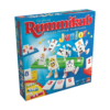 De doos van het leerzame bordspel Rummikub Junior vanuit een linkerhoek