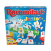 De voorkant van de doos van het kinderspel Rummikub Junior