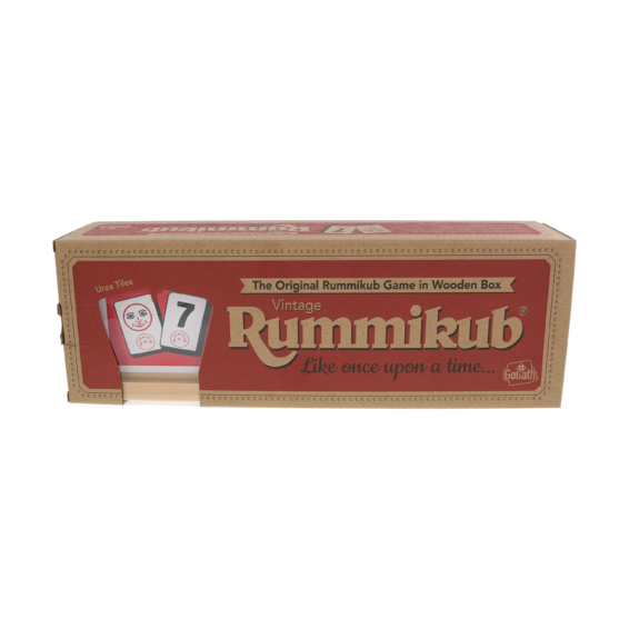 De voorkant van de doos van Rummikub Vintage