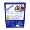 De achterkant van de doos van het strategische bordspel Sequence Original