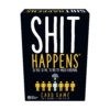 De voorkant van de doos van het hilarische partyspel Shit Happens