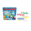 De doos en de inhoud van de junior versie van Rummikub