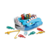 De inhoud van de doos van het kinderspel Happie Haai