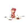 De inhoud van de doos van het grappige kinderspel Erik Eikel