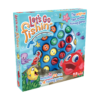 De doos van het spel Let's Go Fishing vanuit een linkerhoek