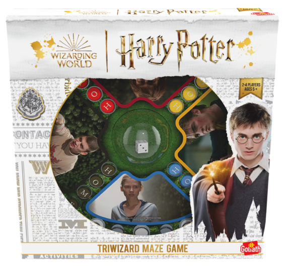 De voorkant van de doos van het strategische bordspel Harry Potter TriWizard Maze