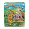 De achterkant van de doos van het kinder actiespel Snuffie Hup