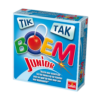 De doos van het kinderspel Tik Tak Boem Junior vanuit een Rechterhoek
