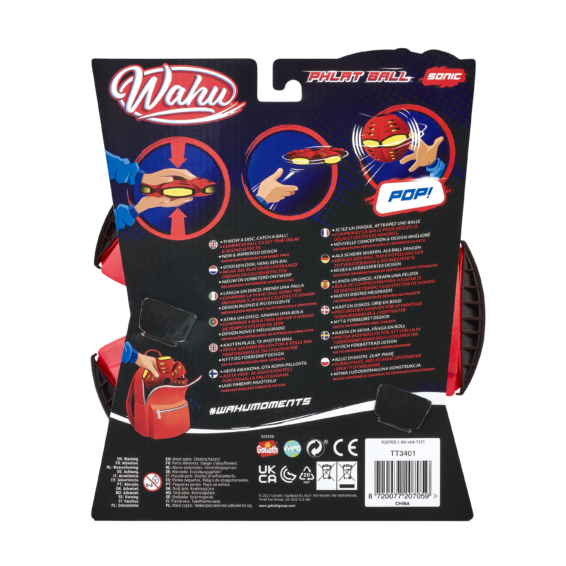 De achterkant van de verpakking van de Wahu Phlat Ball Sonic
