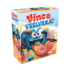 De doos van het kinderspel vol actie Vince Veelvraat vanuit een linkerhoek