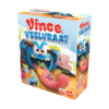De doos van het kinderspel Vince Veelvraat vanuit een rechterhoek