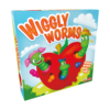 De doos van het kinderspel Wiggly Worms vanuit een linkerhoek