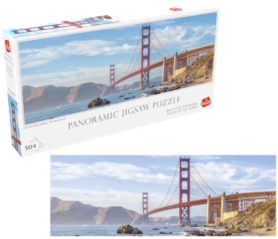 Panorama Puzzel Golden Gate Bridge doos en Puzzel