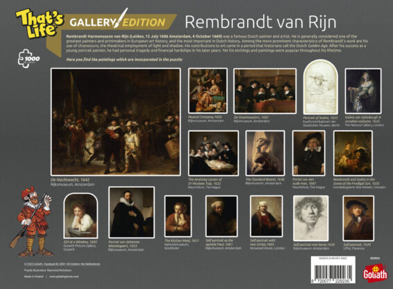 That's Life Gallery Edition Rembrandt doos Achterkant
