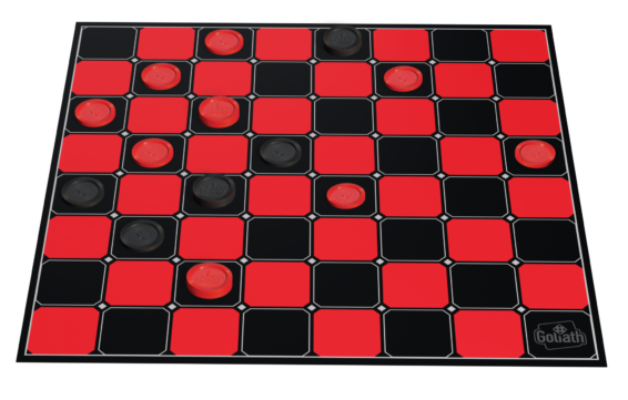 het speelbord van het strategische bordspel dammen met damstenen