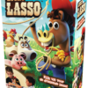 De doos van het kinderspel vol actie Lucky Lasso vanuit een rechterhoek