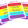 De kaarten van het partyspel Name 5 Kaartspel