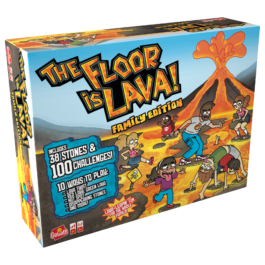 De doos van het actieve kinderspel De Vloer Is Lava Familie Editie