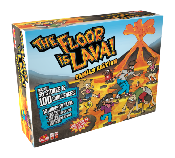 De doos van het actieve kinderspel De Vloer Is Lava Familie Editie