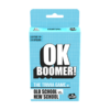 De voorkant van de doos van het partyspel OK Boomer Pocket Editie