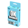 De doos van het partyspel OK Boomer Pocket Editie vanuit een rechterhoek