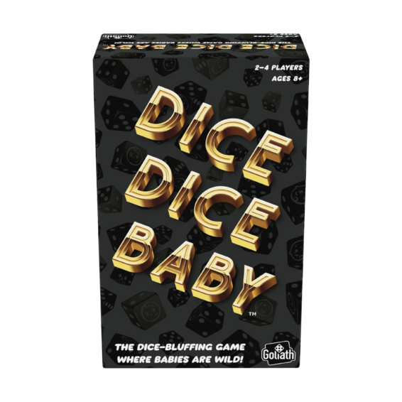 De voorkant van de doos van het strategische spel Dice Dice Baby