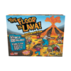 De voorkant van de doos van het actieve kinderspel De Vloer Is Lava Familie Editie