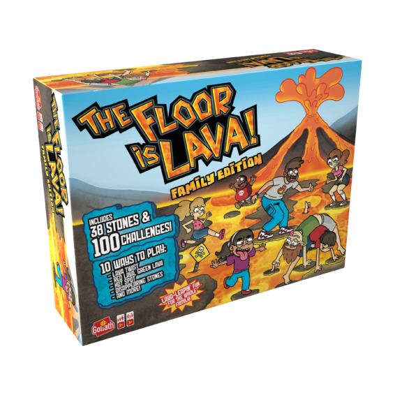 De doos van het actieve kinderspel De Vloer Is Lava Familie Editie