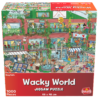 De voorkant van de doos van de Wacky World Stay Safe puzzel