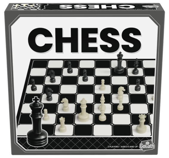 de voorkant van de doos van het strategische bordspel schaken