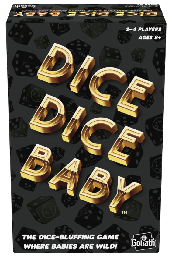 De voorkant van de doos van het strategische spel Dice Dice Baby