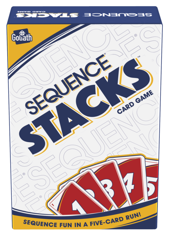 De voorkant van de doos van het strategische kaartspel Sequence Stacks